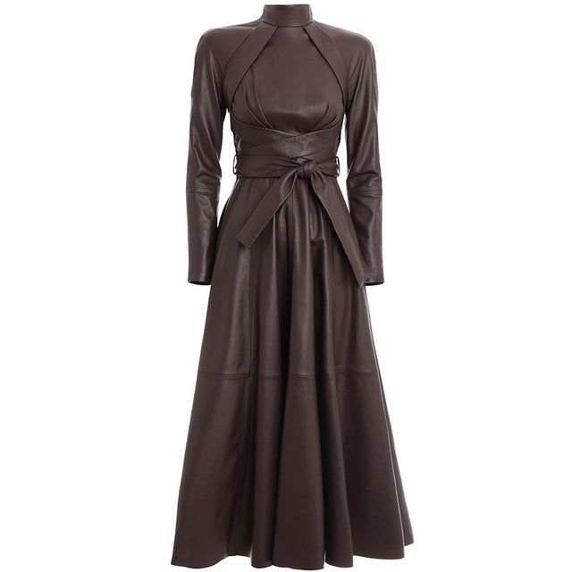 Vegan Leather Criss-Cross Dress