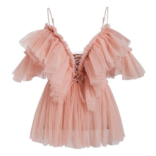 Boho Ruffle Mesh Top – Sheree Elizabeth