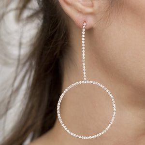 Crystal & 18k Gold Plated Circle Drop Earrings