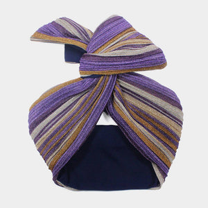 Shimmer Stripe Knot Turban Headband