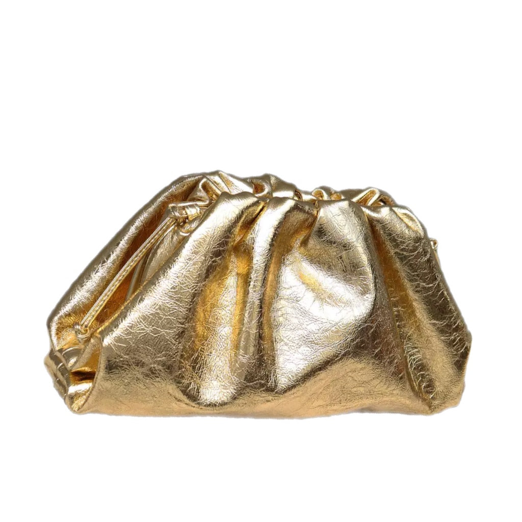 bottega veneta Metallic Gold pouch clutch