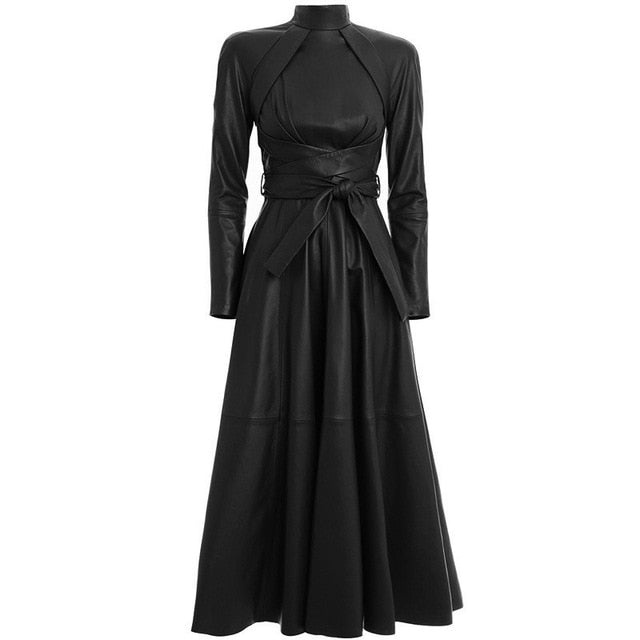Vegan Leather Criss-Cross Dress