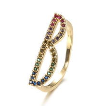 Rainbow Initial Letter Ring