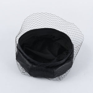 Veiled Leather Beret