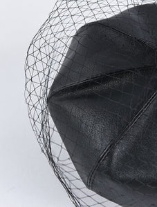 Veiled Leather Beret