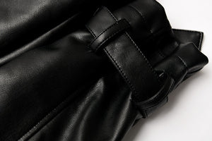 Hooded Vegan Leather Jacket