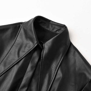 Vegan Leather & Tulle Trench Coat